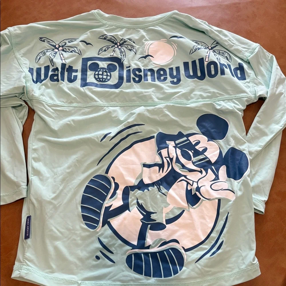 Disney Kids Long Sleeve Shirt with Mickey Mouse in Light Green - Size XS